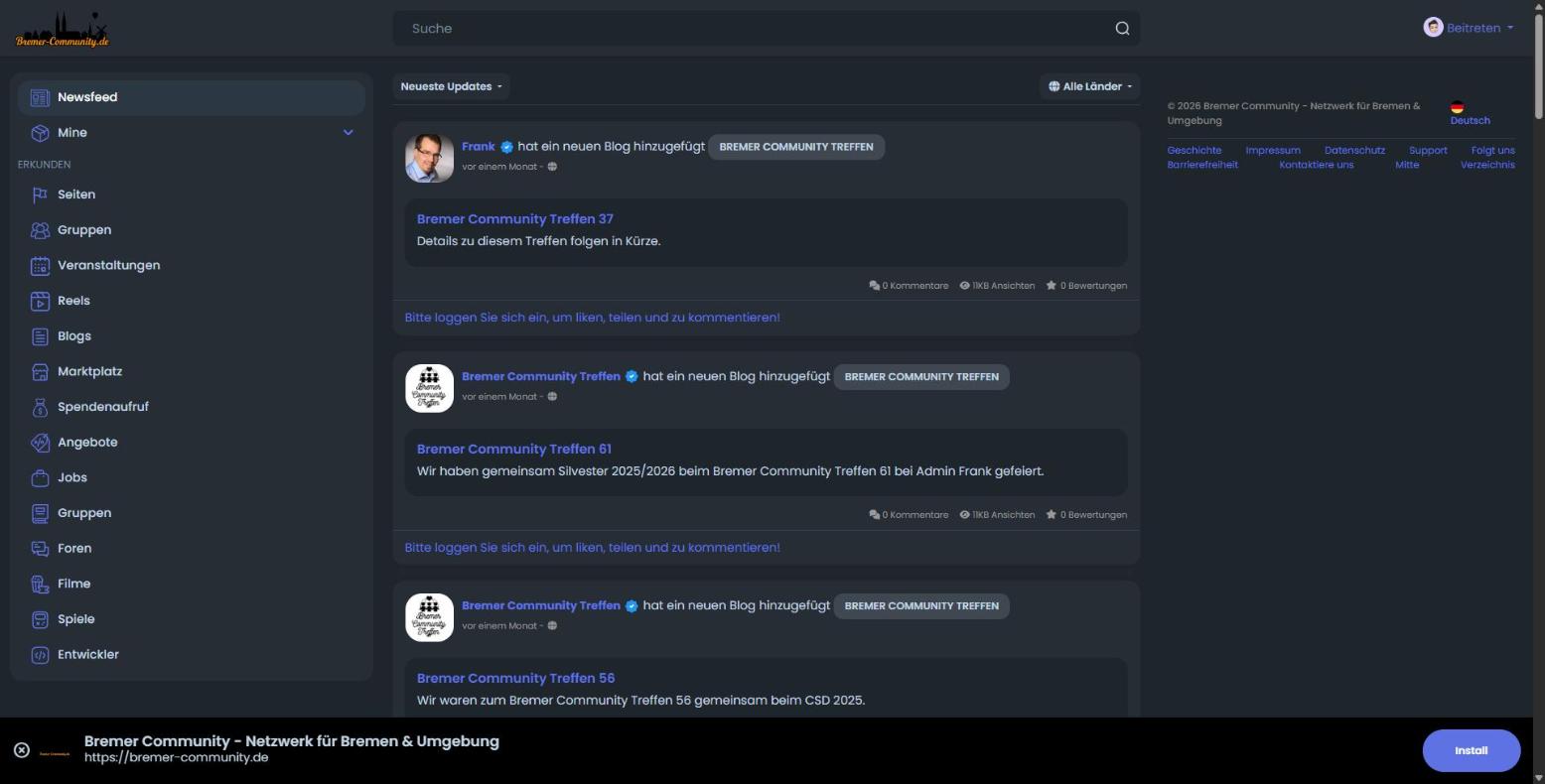 Screenshot von bremer-community.de